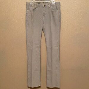 FLORIANE Tribal DeNIME Slimfit Grey Pants Straight Leg Stretch Women's Size 29/S